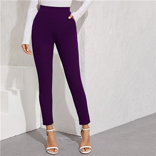 Solid Elastic Waist Pocket