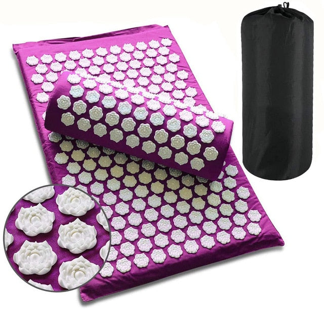 Yoga Back Massager Mat Lotus Acupuncture Set