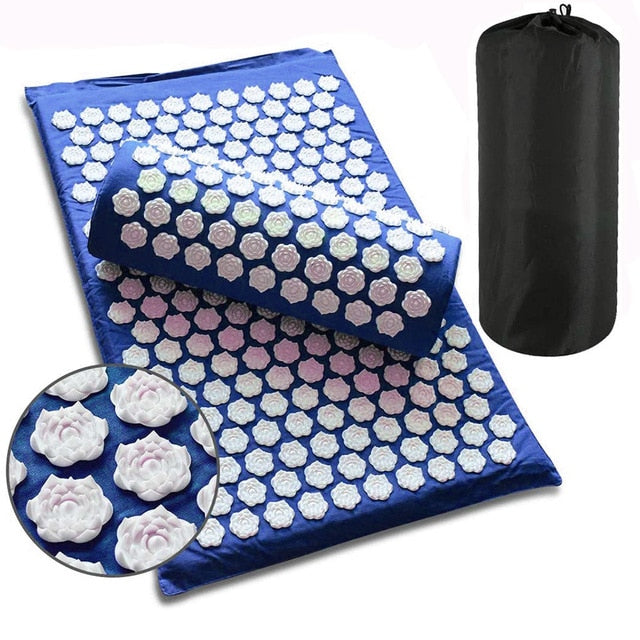 Yoga Back Massager Mat Lotus Acupuncture Set