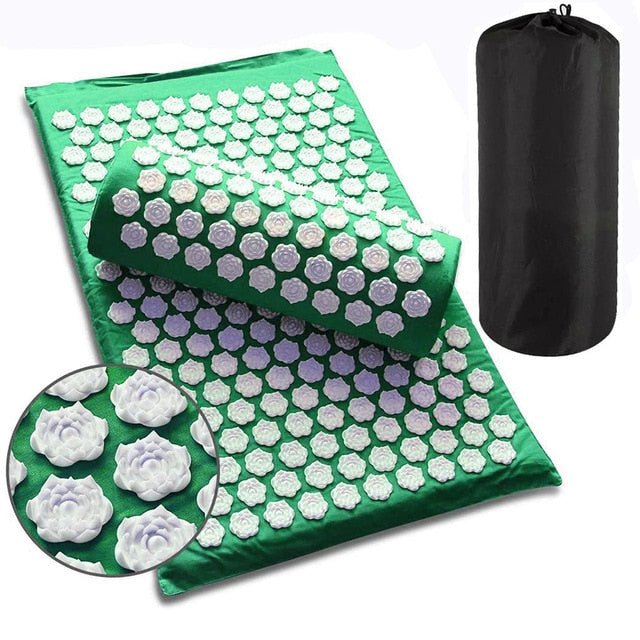 Yoga Back Massager Mat Lotus Acupuncture Set