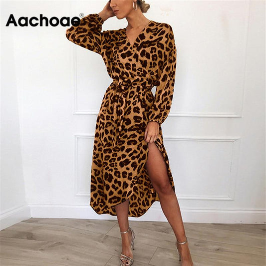 Leopard Print Robe Dress