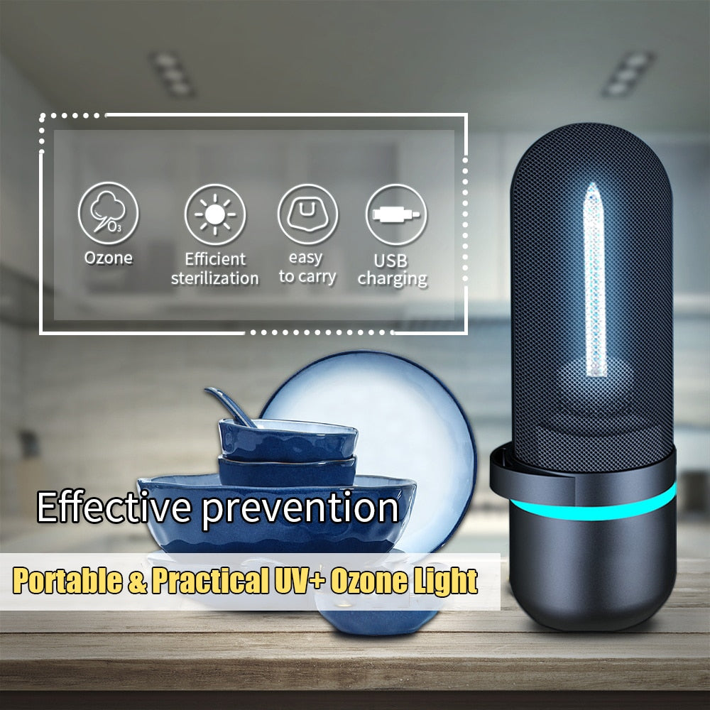 UV+ Ozone Sterilizing Light Ozone Generator Air Purifiy USB Rechargeable Ultraviolet Air Cleaner Ozono Generador