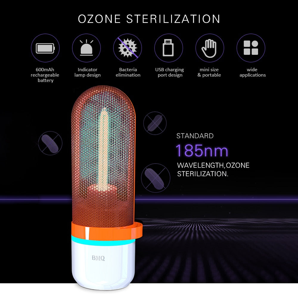 UV+ Ozone Sterilizing Light Ozone Generator Air Purifiy USB Rechargeable Ultraviolet Air Cleaner Ozono Generador