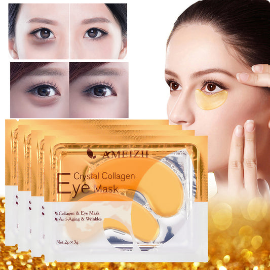 2Pcs=1Pair 24K Gold Crystal Collagen Eye Mask Eye Patches For Eye Care Dark Circles Remove Anti-Aging Wrinkle Skin Care