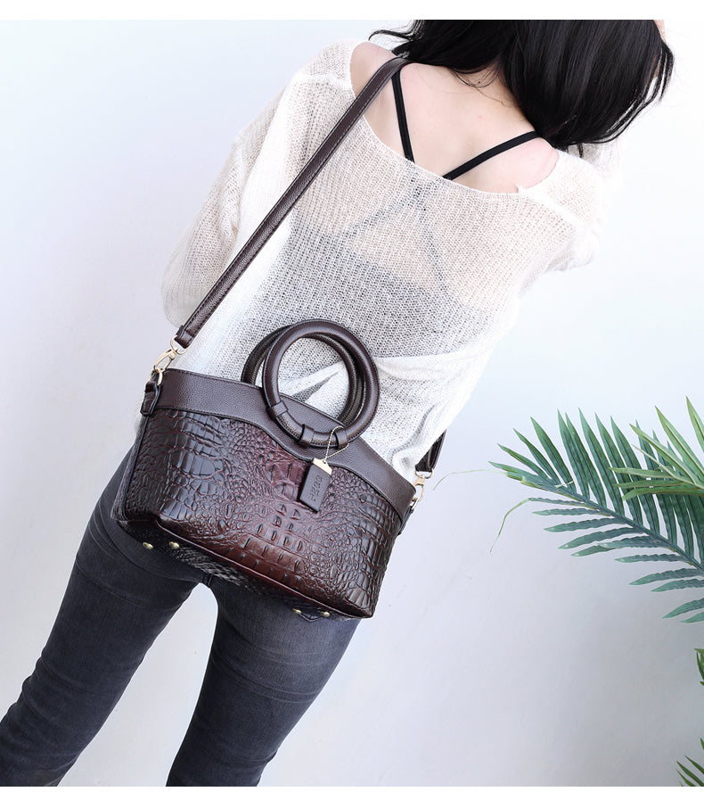 Crocodile Woman Leather Handbag