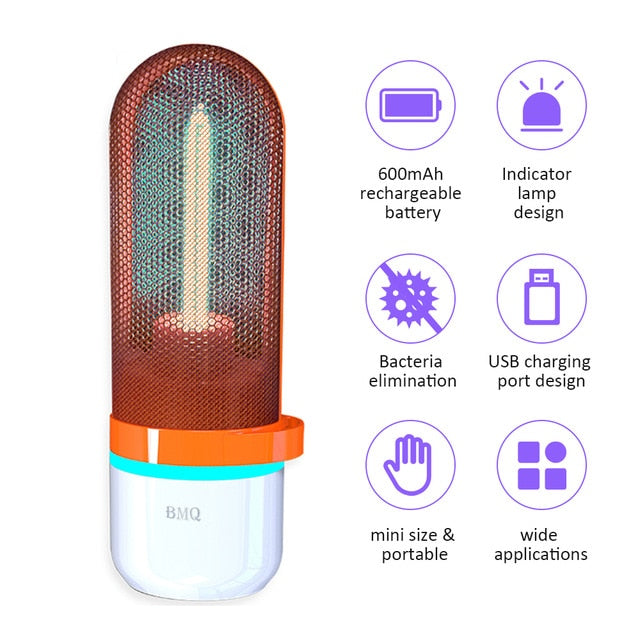 UV+ Ozone Sterilizing Light Ozone Generator Air Purifiy USB Rechargeable Ultraviolet Air Cleaner Ozono Generador