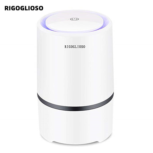 RIGOGLIOSO Air Purifier Air Cleaner HEPA Filters 5V USB Cable Low Noise Night Light Desktop