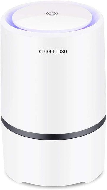 RIGOGLIOSO Air Purifier Air Cleaner HEPA Filters 5V USB Cable Low Noise Night Light Desktop