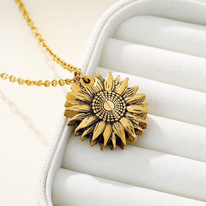 Sunflower Necklaces For Women Stainless Steel