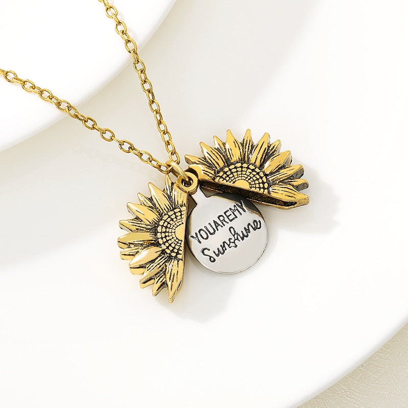 Sunflower Necklaces For Women Stainless Steel