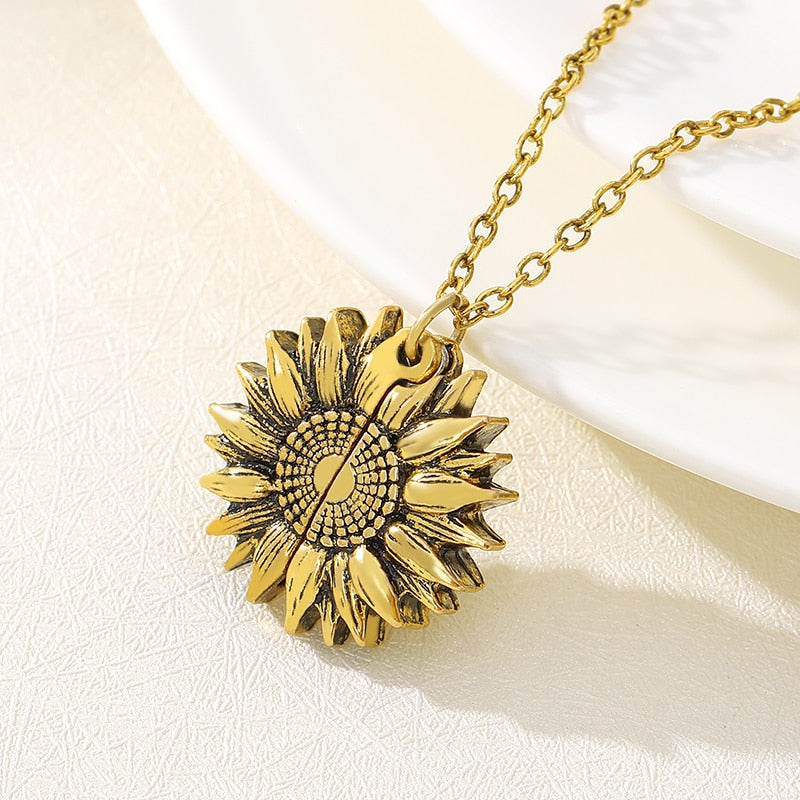 Sunflower Necklaces For Women Stainless Steel