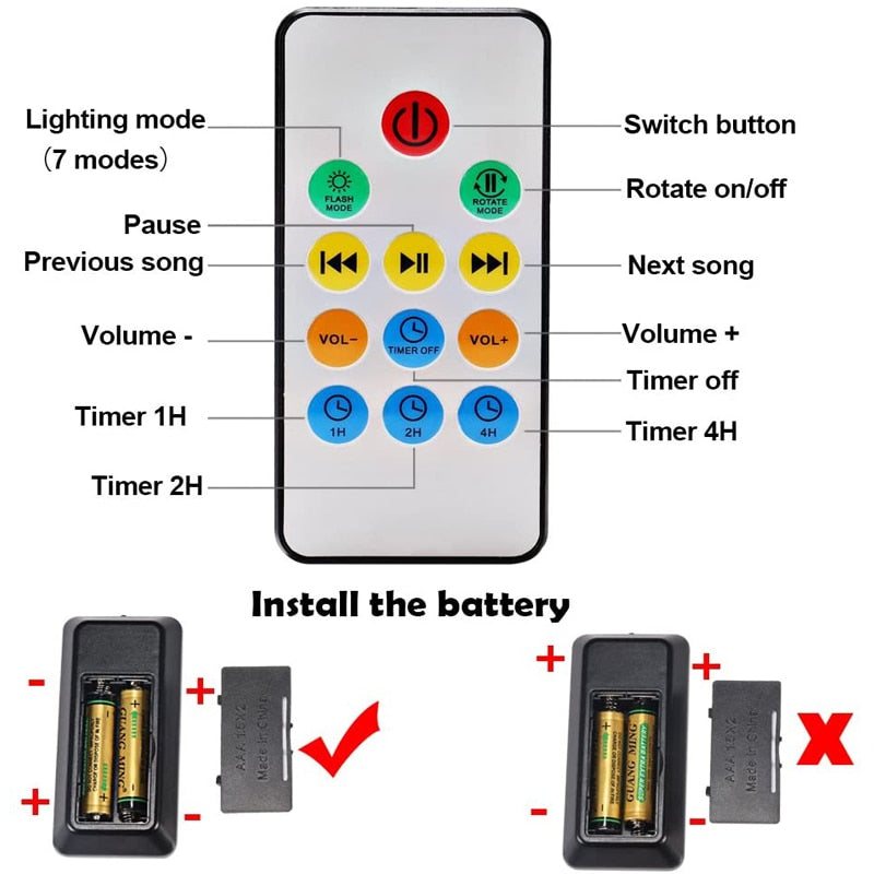 ZK20 Ocean Wave Projector 12 LED Remote Control 7 Color TFCeiling Mood Lamp with Bulit-in Speaker Music Player Night Light