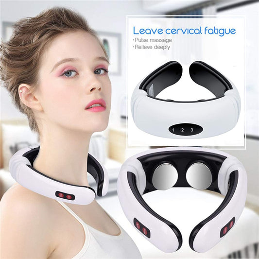 Electric pulse back and neck massager with infrared heating pain relief tool