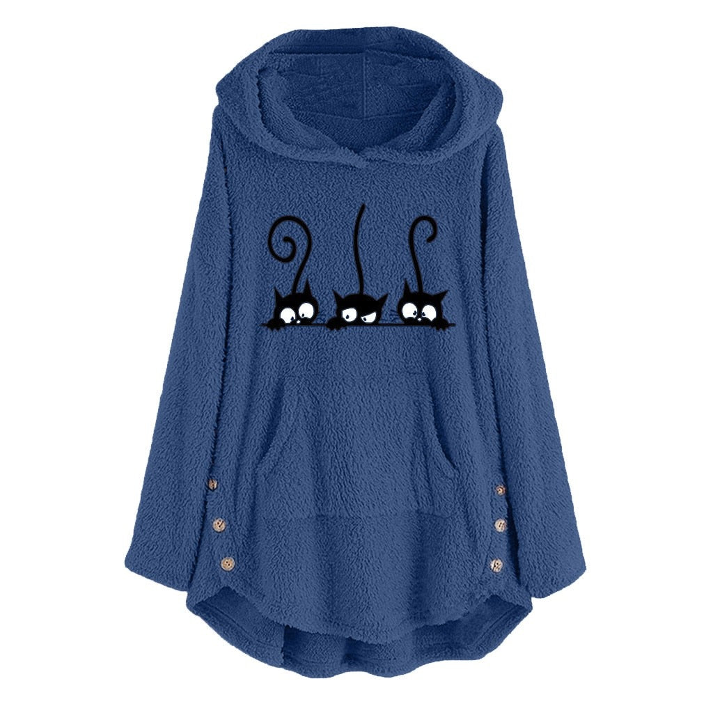 Women's Cat Fleece Hoodies