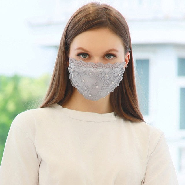 Adults 1pc Lace Face Mask Reusable And Washable