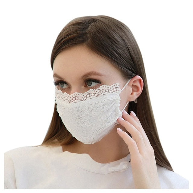 Adults 1pc Lace Face Mask Reusable And Washable