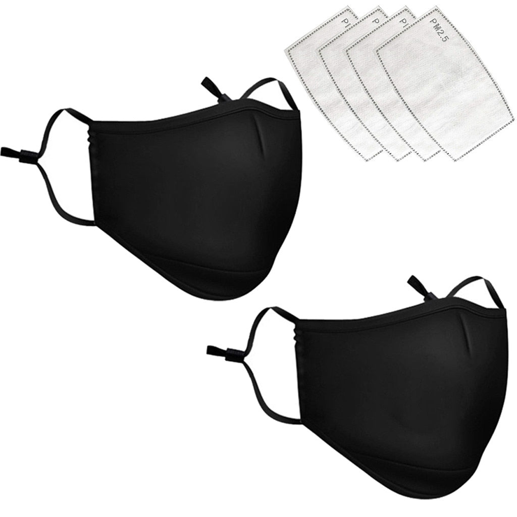 Adults 2pc Face Mask Reusable And Washable With 4pc Filters