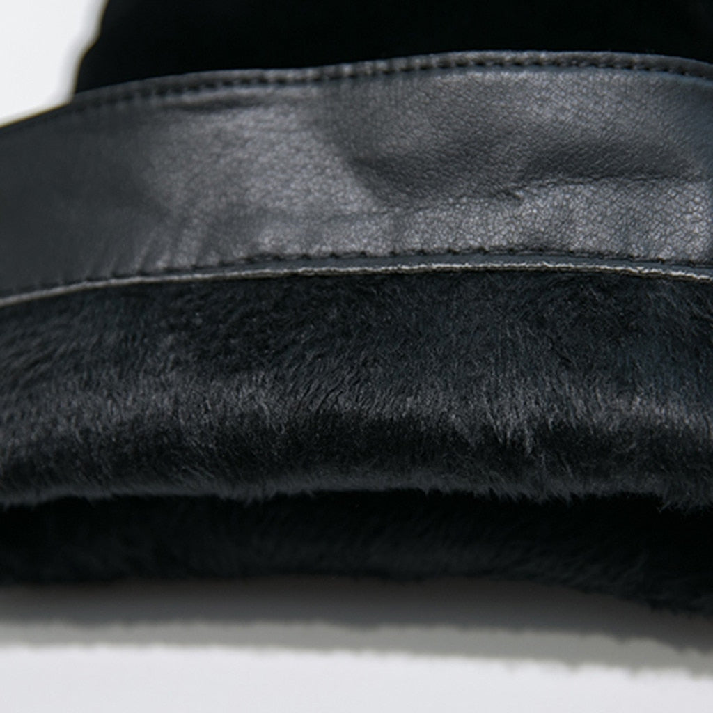 Retro Over-the-Knee Suede Long Boots Black