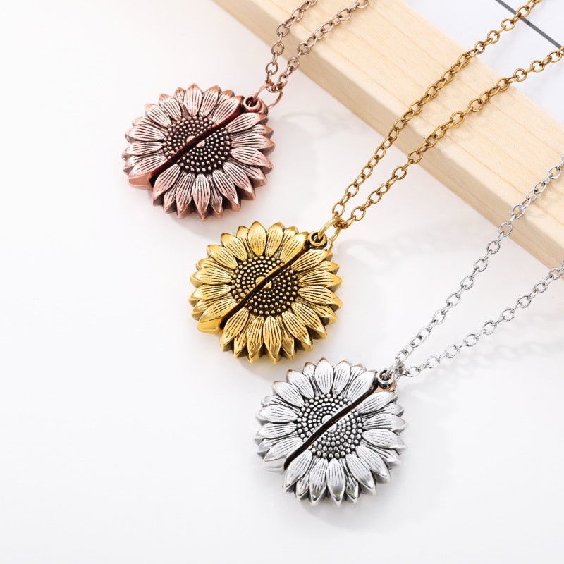 Sunflower Necklaces For Women Stainless Steel